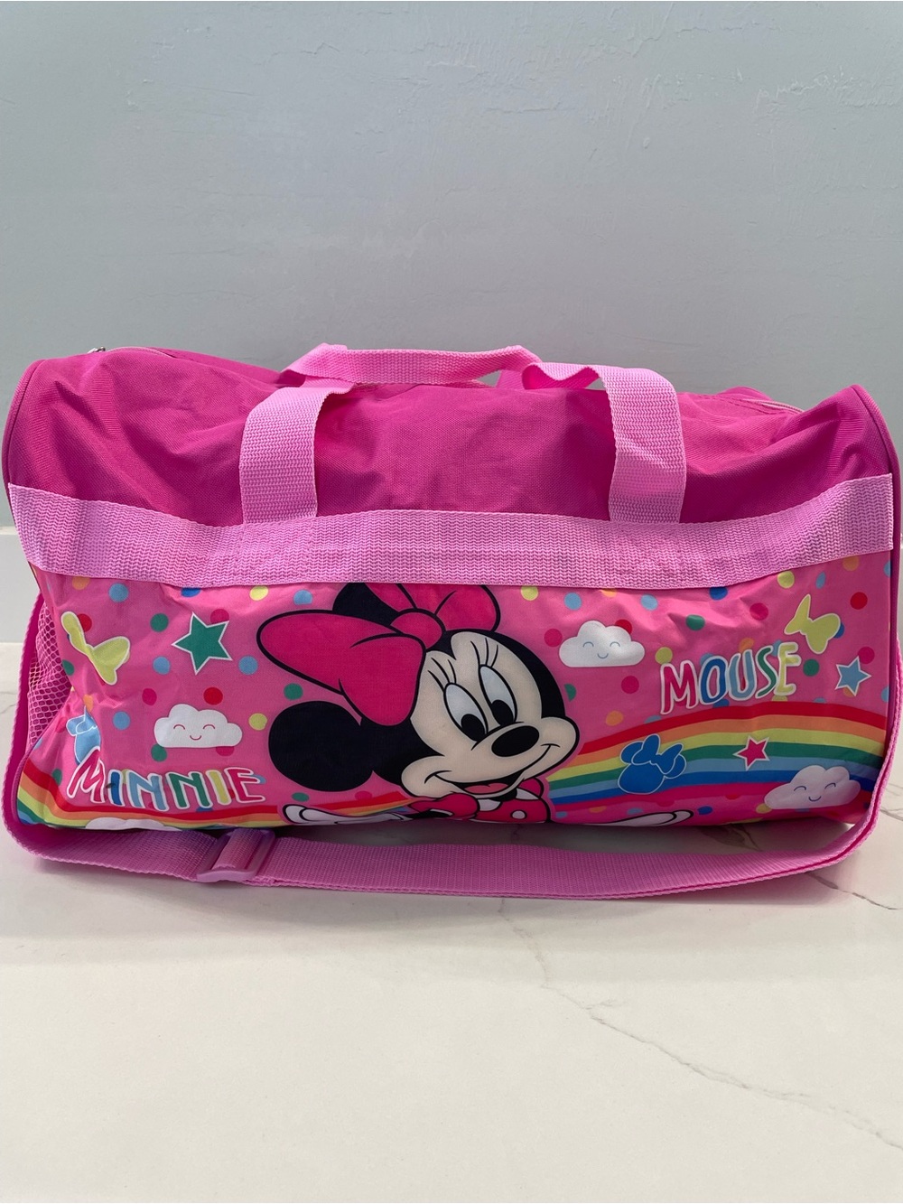 Disney Pink Minnie Mouse Rainbow Kids Travel Duffel